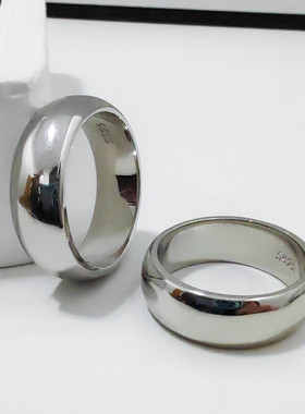 S925银男女泥鳅背圆素圈男女戒指