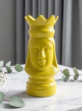 简约现代国王女王皇冠陶瓷摆件