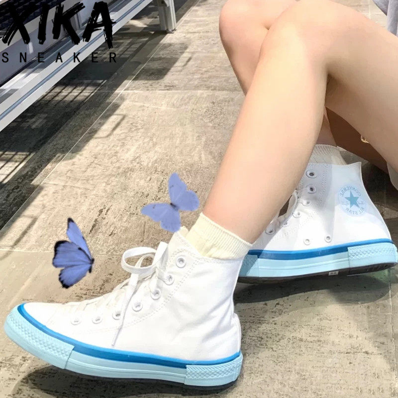 匡威Converse All Star白蓝橙黄冰淇淋奶油帆布鞋568805C 568806C-VOGYOU