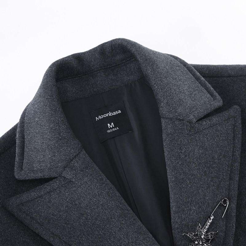 moonbasa /梦芭莎军旅风羊毛大衣 梦芭莎毛呢外套