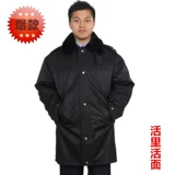 Настоящее защитное пальто, зимняя униформа, утолщенная куртка на хлопковом подкладке, зимнее пальто средней длины, многофункциональная непромокаемая рабочая куртка на хлопковом подкладке для мужчин