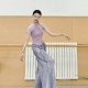 Short-sleeved classical dance stand-up collar gauze body rhyme dance clothing Chinese folk dance practice clothing Chinese ancient style cheongsam top