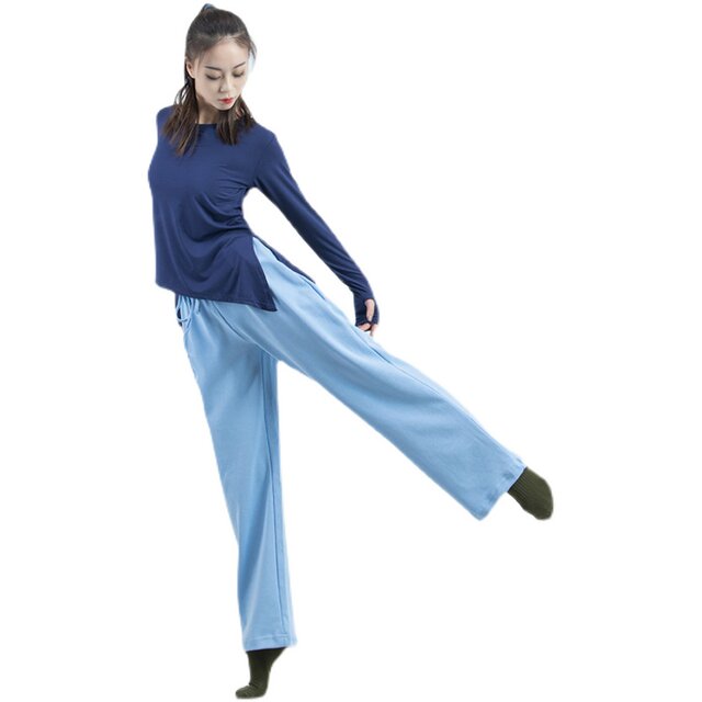 Modern dance practice clothing straight loose classical wide leg pants