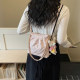 Amy Rabbit Women's Bag 2026 New Trendy Solid Color Commuting Diamond Backpack Western Style Niche Single Shoulder Crossbody Bag