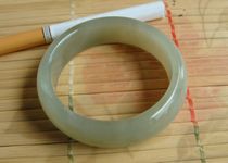 (100 hitch) (jade material wines) Qinghai jade (Qingbai jade) - The bracelet type large pendant can also be played with -2 #