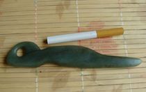 (with character) (pure natural) (practical to play with all) Qinghai jade (green and yellow mouth with sugar) - tea knife