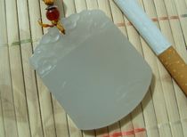 (100 hitch) (Oil Runway) Qinghai jade (wild bull ditch old stock --- light sugar white jade) - Ping An Card-44 #