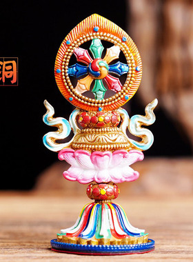 黄铜铸造七珍宝手工彩绘