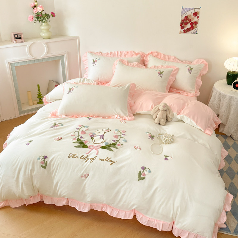 特价款纯棉四件套被套床单少女心全棉卡通风床上ins风宿舍三件套4,淘宝优惠券,粉丝福利购,淘宝优惠卷