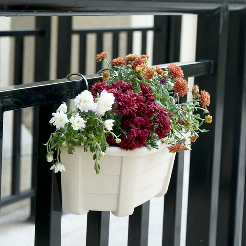 Доктор цветочный балконный стена -Хунг цветочный горшок Полу циркулярного пластикового загрязняющего горшка из горшка с зеленым бедным бассейном, посылающий крюк