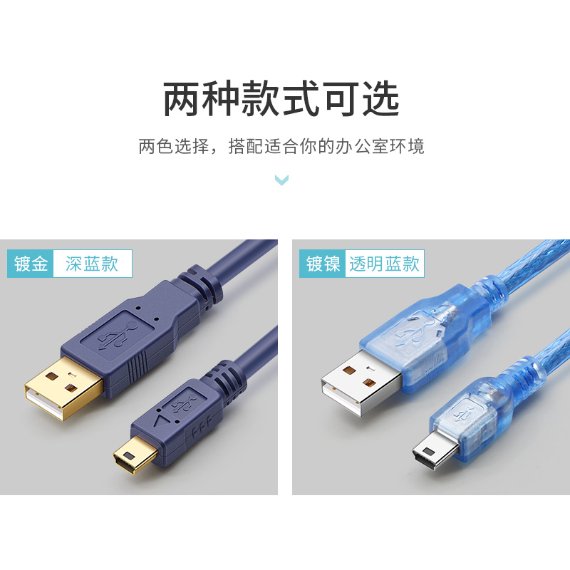 高速miniUSB T数据线5P双磁环屏蔽加粗优质1.5米3米行车记录仪电源线mp3收音机MP4车载充电器线导航老年机 - 图3