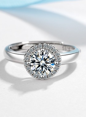 戒指女硞石镶钻闪亮镀白金戒指婚礼珠宝饰品女朋友闺蜜生日礼物