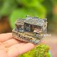Mini country old house with tile roof and farmhouse courtyard decorations