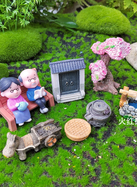 迷你仿真农具微景观小摆件