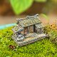 Mini country old house with tile roof and farmhouse courtyard decorations