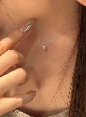 水滴锆石项链女款轻奢小众设计感高级感锁骨链配饰精致颈链