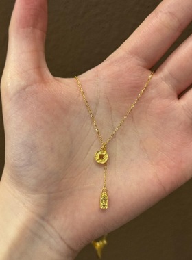 日进斗金铜钱新中式项链平安招财吊坠女国风小红书同款百搭锁骨