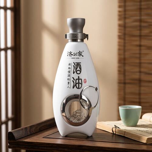 济公家酒油62度高度白酒 单瓶450ml礼盒装 台州特产 - 图2
