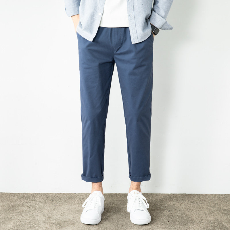 显高休闲裤男士夏季直筒裤宽松韩版潮流百搭春秋黑色裤子男九分裤,淘宝优惠券,粉丝福利购,淘宝优惠卷