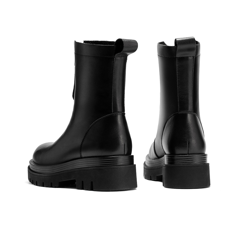 红蜻蜓女鞋官方旗舰店红蜻蜓女鞋切西尔短靴英伦风时尚ins潮流厚底bv烟筒靴子女2