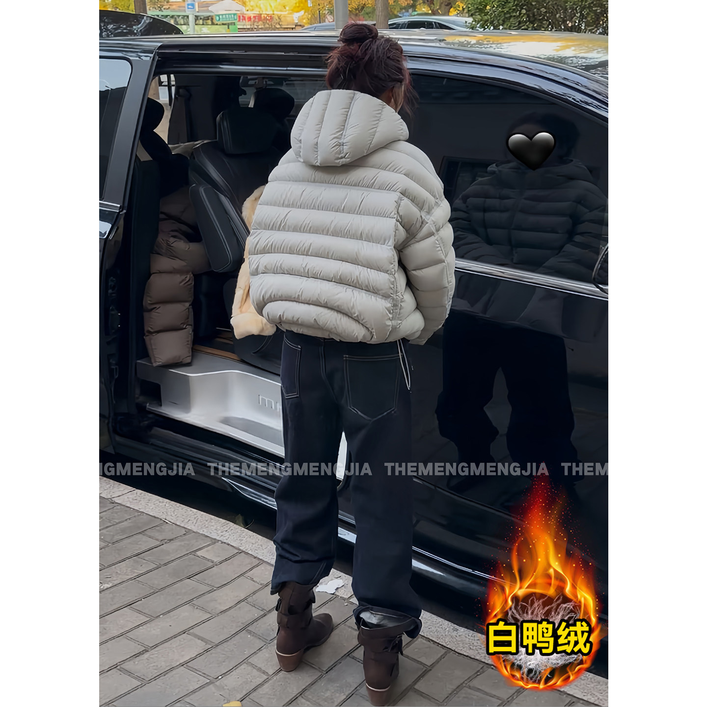 轻薄泡芙排骨羽绒服女2025冬季新款爆款小个子韩系连帽白鸭绒外套