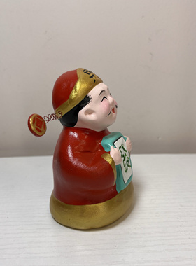 泥人张 发财小摆件桌面装饰摆件泥人手工艺品泥塑天津特色公仔