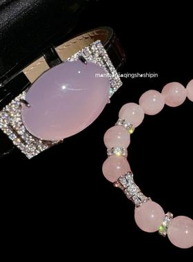 天然粉水晶手链女款轻奢小众