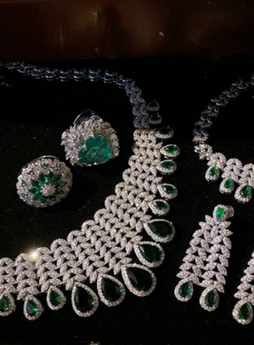 莫吉托绿宝石彗星蜂巢项链 富婆的快乐 镀18K金 麦穗水滴锆石手链