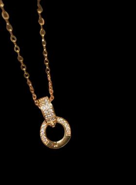 古法金色錾雕金瓜南瓜吊坠项链 很好搭的扣头 满天星百搭扣吊坠链