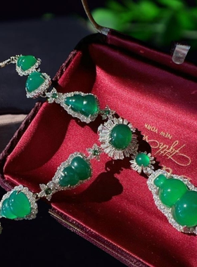 绿玉髓玛瑙葫芦福禄宝石项链 水灵水灵富贵豆 白玉髓葫芦锆石颈链