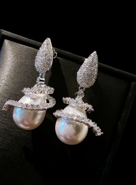 镶钻天然锆石女项链耳环