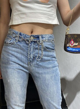 爱心金属JK腰链女士时尚百搭腰带装饰连衣裙个性原宿风链条裙带