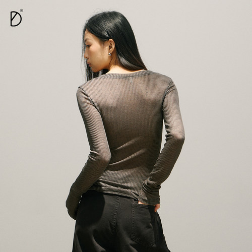 SMILE DDD修身罩衫美式辣妹慵懒网纱透视长袖跳舞爵士薄纱上衣 - 图2