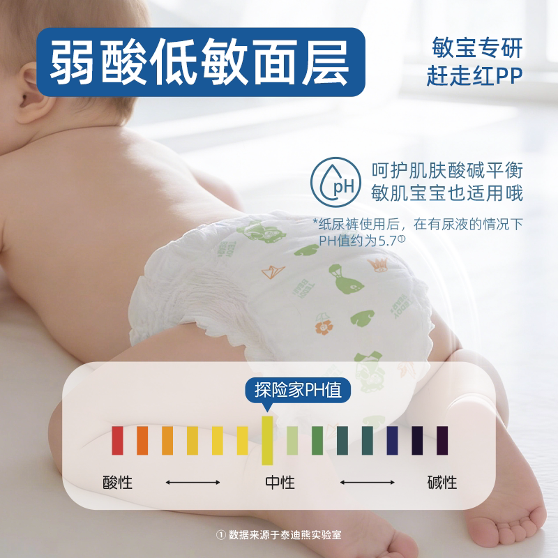 天降2.9元4片！泰迪熊新生儿纸尿裤试用装