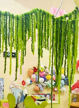 幼儿园春季环创场景绿色系毛线吊饰挂饰自然角编织区毛毡燕子装饰