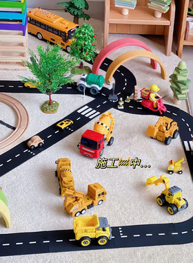 幼儿园建构区儿童拼接汽车轨道ins拼图玩具高速公路搭建PVC软塑胶