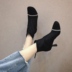 Summer Martin boot nữ gió Anh 2019 mới lưới thoáng khí rỗng ngắn ủng stiletto cao gót ngắn ống nữ - Giày ống giày boot nữ trắng Giày ống