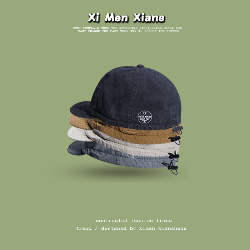 日系创意短沿鸭舌帽子女复古街头潮嘻哈棒球帽软顶软沿美式男ins,淘宝优惠券,粉丝福利购,淘宝优惠卷