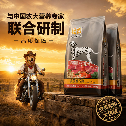安肯狗粮20kg成犬狗粮小中大型犬狗粮大袋40斤通用宠物营养狗粮 - 图1