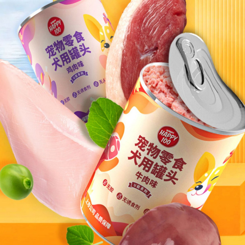 顽皮u能罐头happy100狗零食营养湿粮泰迪拌饭成幼犬通用拌粮375g,淘宝优惠券,粉丝福利购,淘宝优惠卷