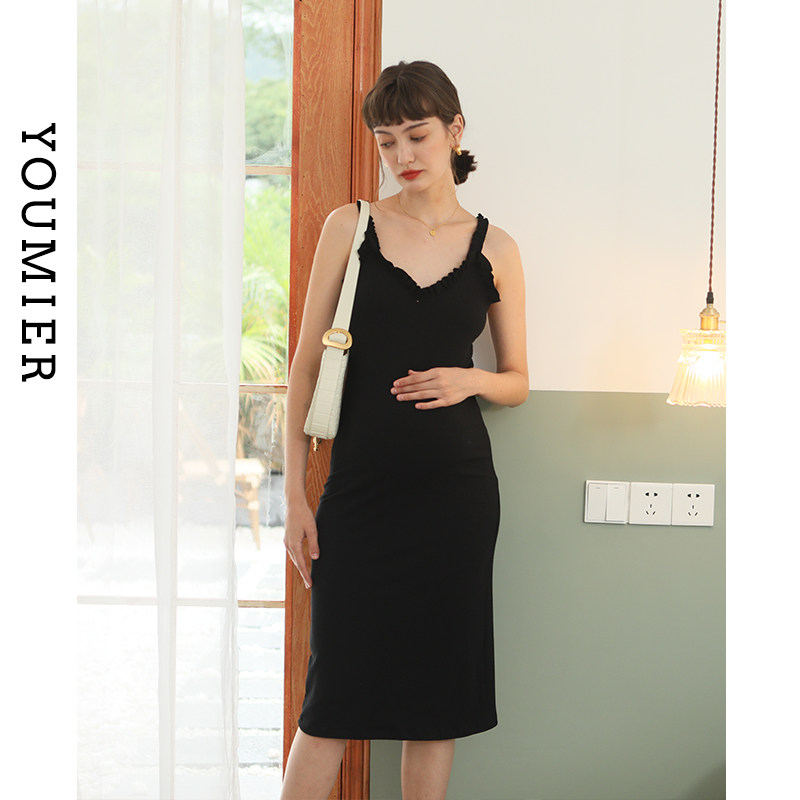 优密儿网红洋气潮妈孕妇吊带连衣裙 筝华母婴连衣裙