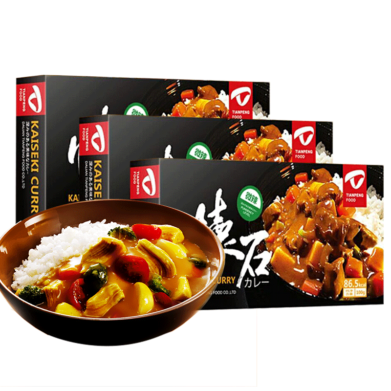 天鹏黄咖喱块调料家用日式咖喱饭嘎哩咖喱酱料100g*3-图0