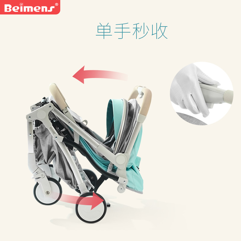 贝蒙师旗舰店贝蒙师双胞胎婴儿推车可坐躺可拆分超轻便携折叠小宝宝婴儿手推车3