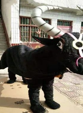 人穿水牛双人舞牛服装表演牛道具人耗牛道具舞水牛双人牛社火道具