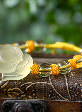 可调节大小狐仙手链天然黄水晶