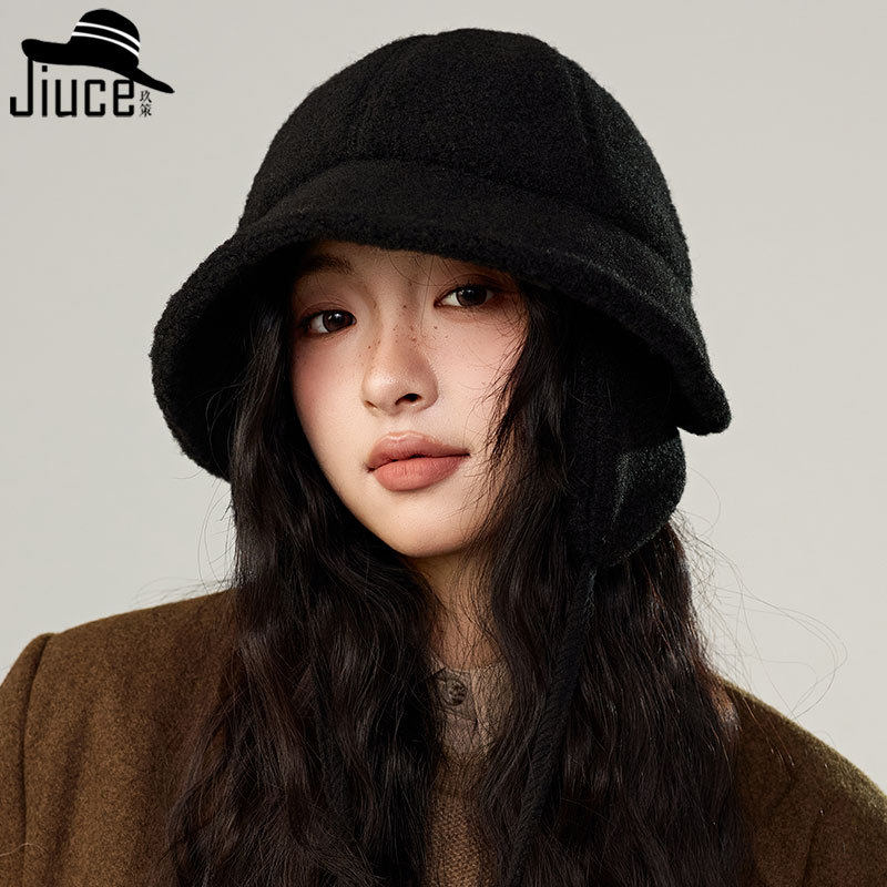 2025冬季新款韩版羊羔绒护耳渔夫帽女可拆卸保暖显脸小加厚防寒帽,淘宝优惠券,粉丝福利购,淘宝优惠卷