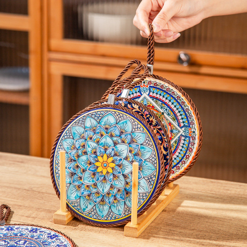 隔热垫陶瓷防烫耐高温木餐桌锅垫砂锅碗餐盘菜盘杯垫子家用复古,淘宝优惠券,粉丝福利购,淘宝优惠卷