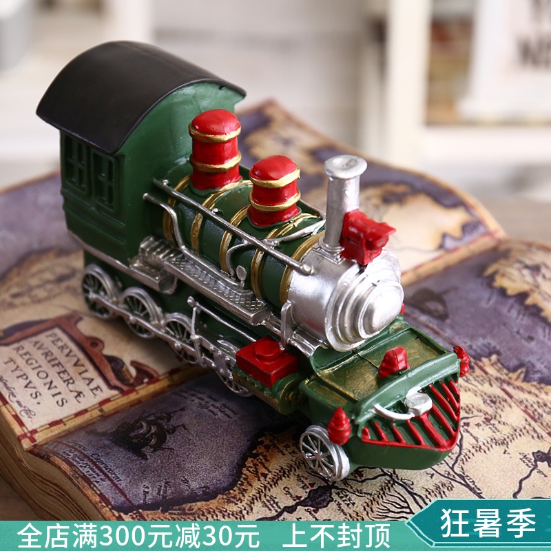 復古創意火車模型存錢罐擺件兒童臥室床頭櫃裝飾品儲蓄罐擺設禮物