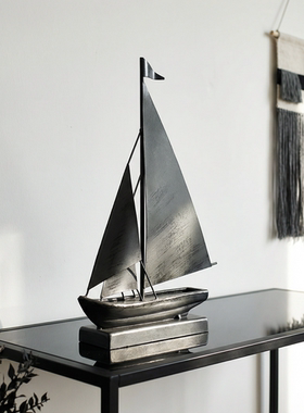 复古帆船金属质感装饰摆件