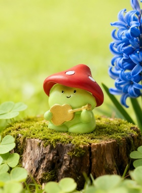 可爱蘑菇卡通树脂立体桌面摆件